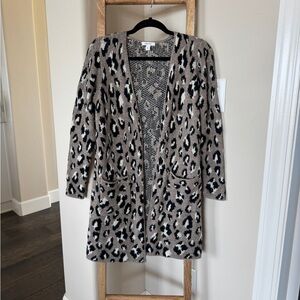Nine West leopard print open cardigan size XS